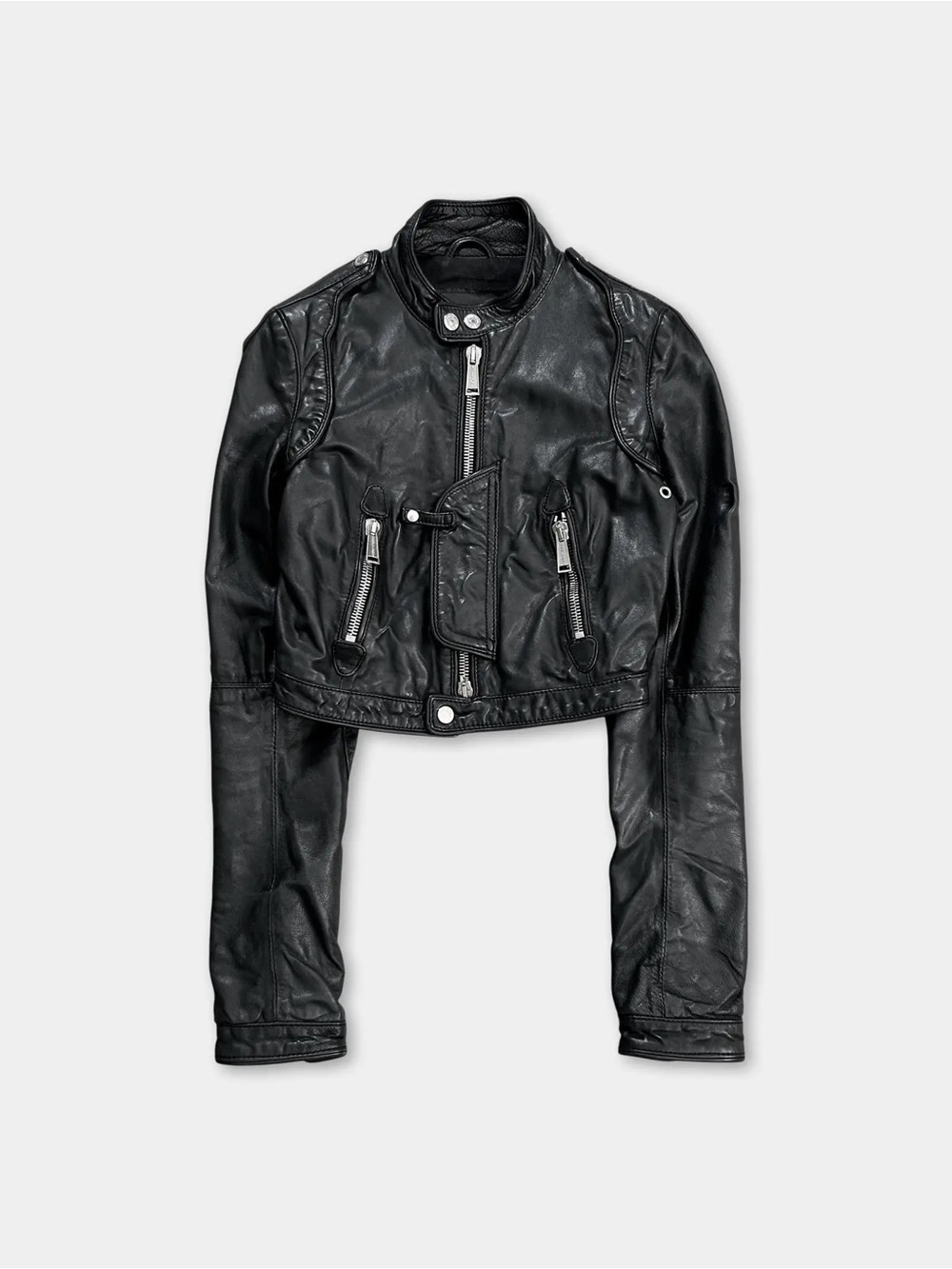 DSQUARED² Cropped Leather Jacket | IT 44